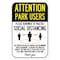 Signmission Public Safety Sign-Park Users Practice Social Distancing, Heavy-Gauge, 12" H, A-1218-25412 A-1218-25412 - alternate 1